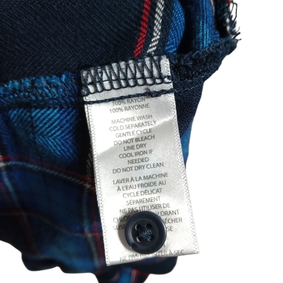 Beach Lunch Lounge Women’s Long-Sleeve Chest Pocket Plaid Button-Down Blouse S/P - Picture 3 of 7